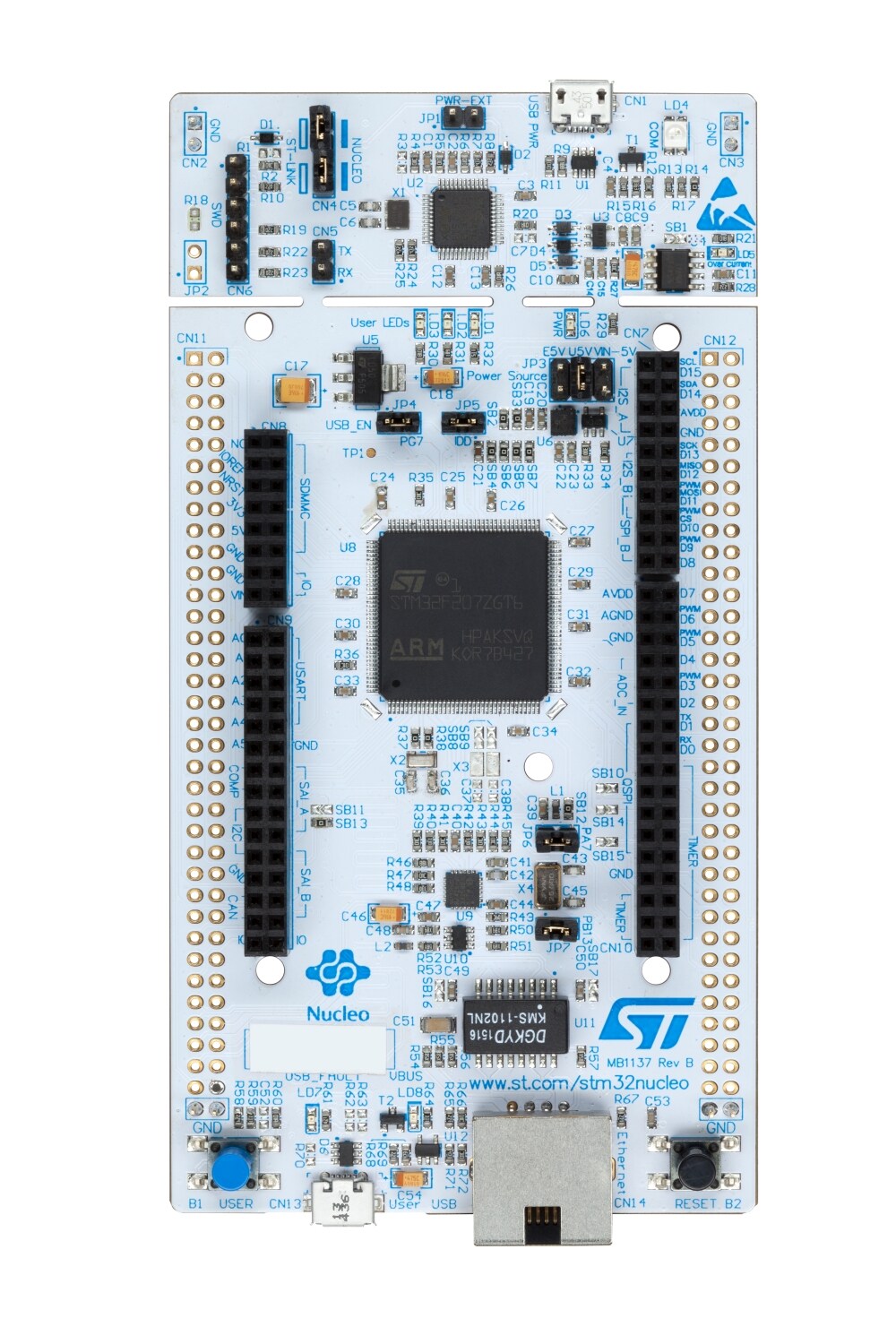 Interfaces STM32 Nucleo 144 Development Board With STM32F767ZI MCU 