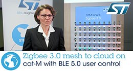 Zigbee 3.0 mesh to cloud over cat-M with BLE 5.0 user control 