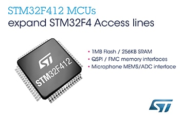 STMicroelectronics Enhances Access Lines of STM32F4 High-Performance Microcontroller Series, including New 125&deg;C Devices
