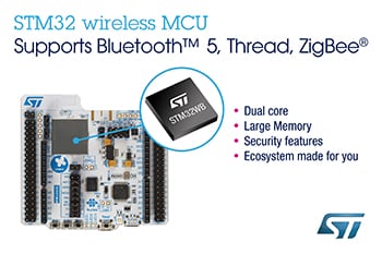 New STM32WB Dual-Core Wireless MCUs from STMicroelectronics Deliver Ultra-Low-Power Real-Time Performance