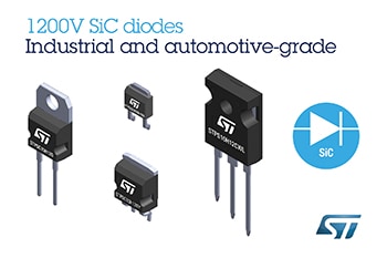 STマイクロエレクトロニクス、 優れた効率と最先端の堅牢性を実現する 1200V耐圧SiCダイオードを発表