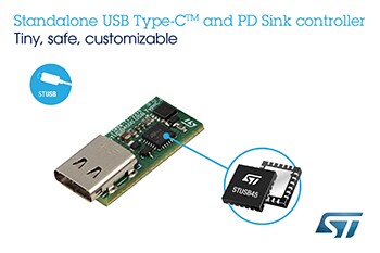 Standalone USB Type-C Power Delivery Controller from STMicroelectronics Enables Fast and Easy Migration to Type-C
