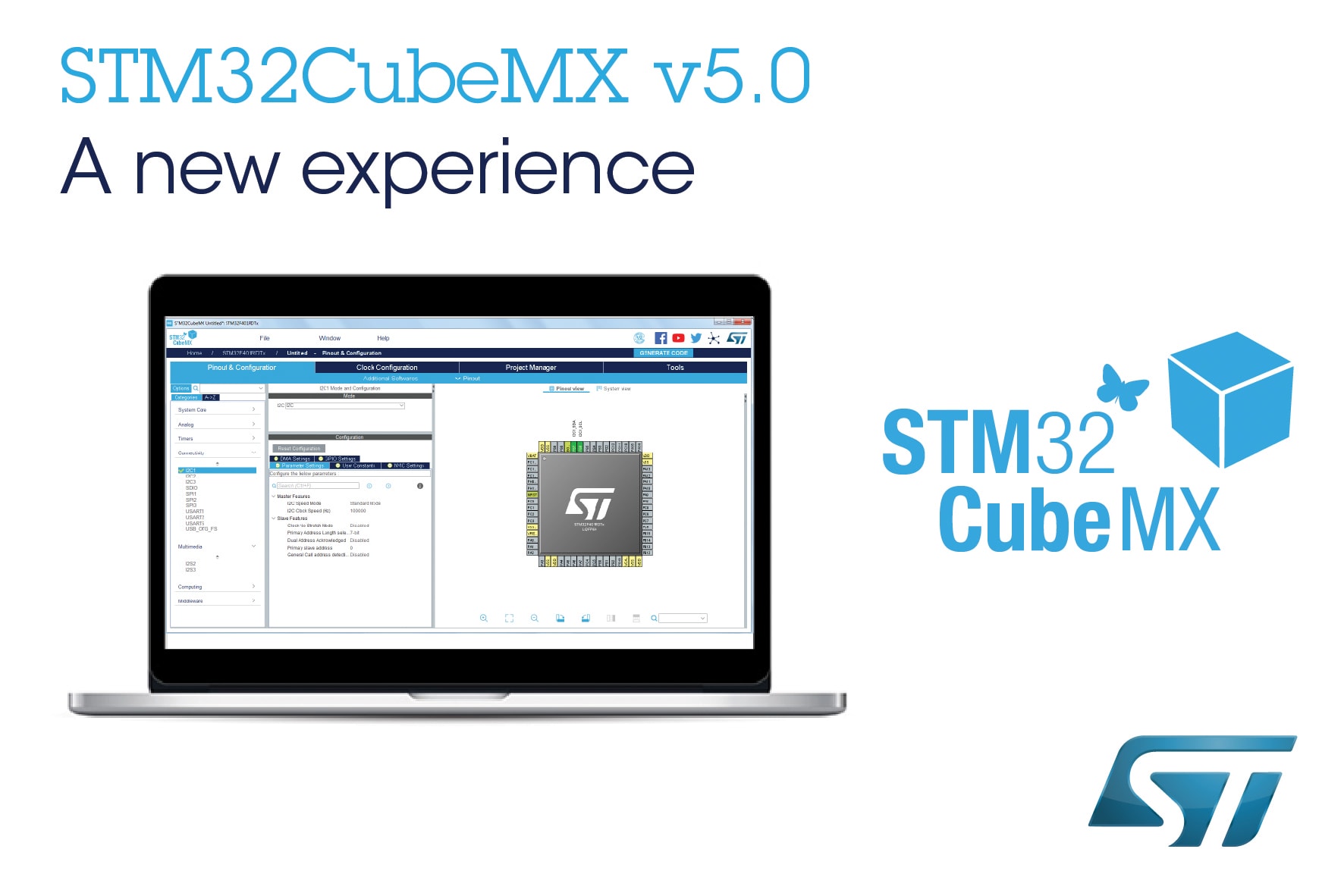 Stマイクロエレクトロニクス マルチパネルguiを搭載した最新版のstm32cubemxマイコン初期設定