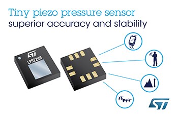 Tiny MEMS Pressure Sensor from STMicroelectronics Enhances Measurement Accuracy and Avoids Time-Consuming Calibration