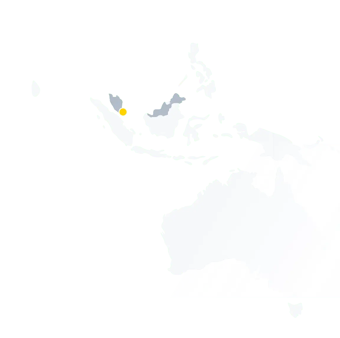Map with focus on Singapore