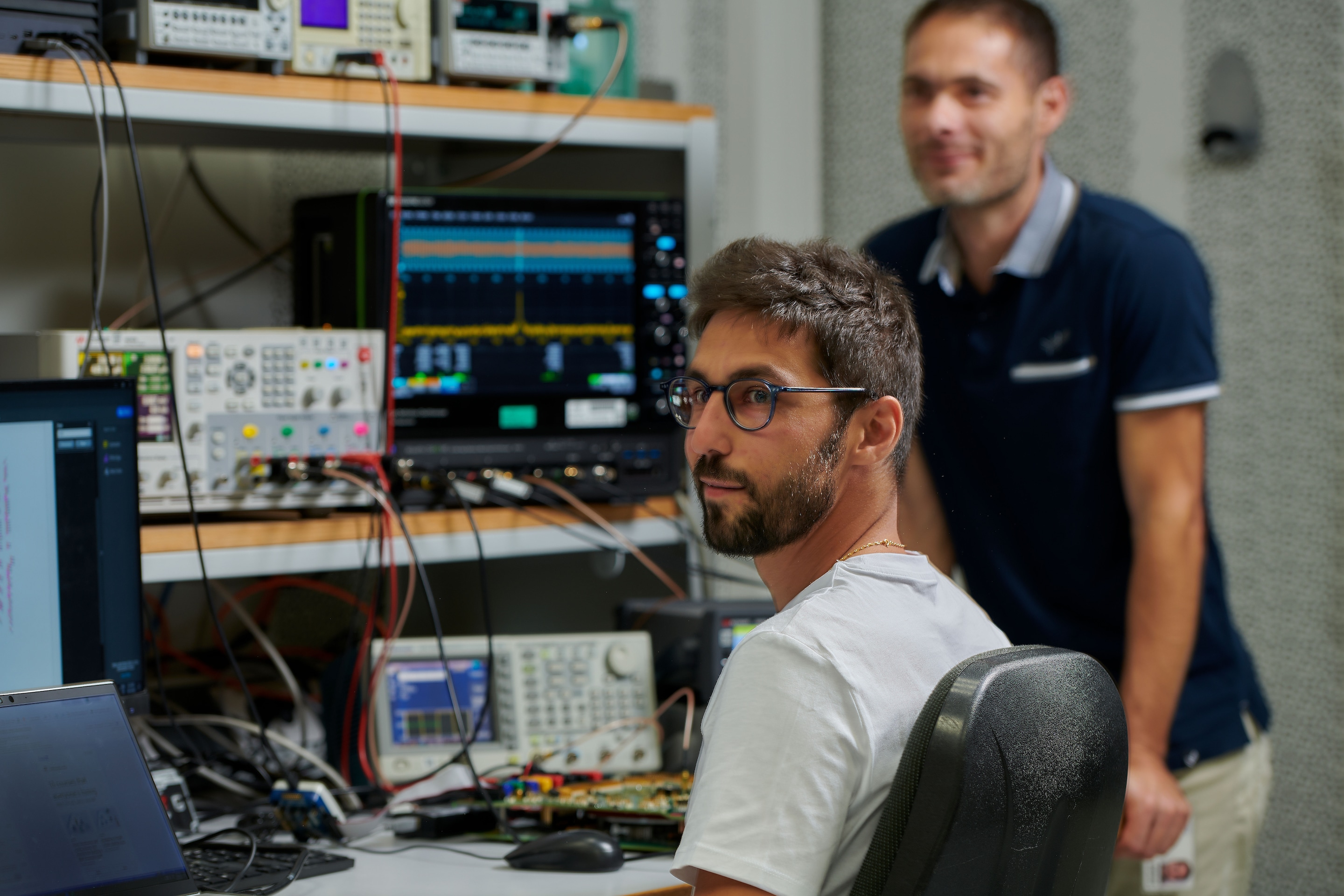 Engineer sitting at desk