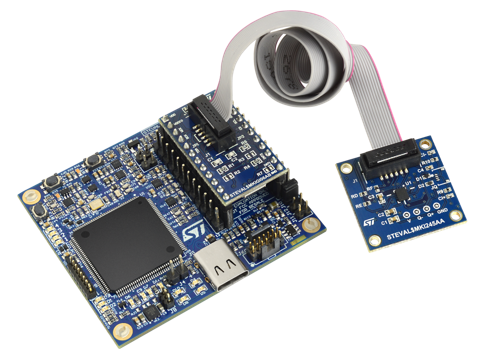 Electronic development board with camera module and connected sensor.
