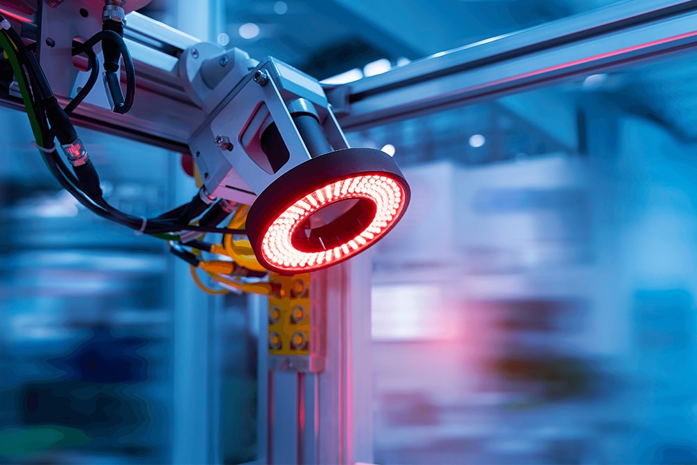 Image of a robotic arm equipped with a circular light