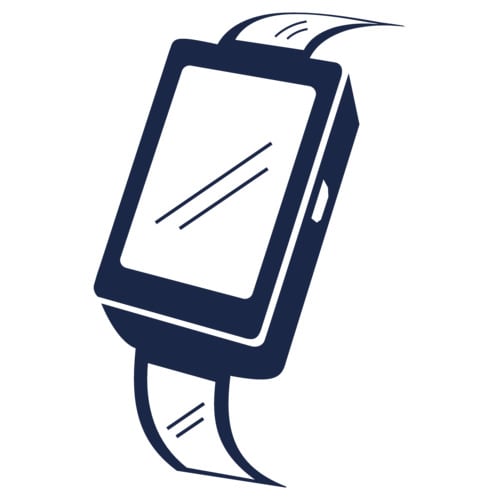 傾いた長方形の画面を備えたスマートウォッチのアイコン