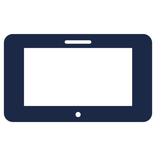 icon of a tablet device with a rectangular screen
