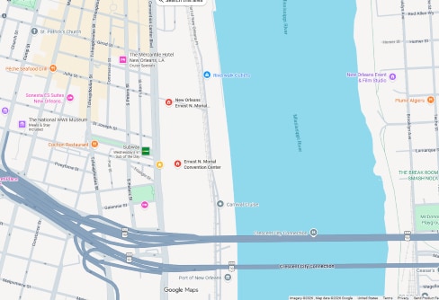 Map of Convention Center location
