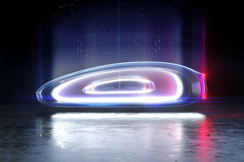 Conceptual image of a car illuminating concentric outlines to denote different zones