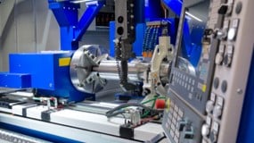 Advanced CNC lathe with control panel