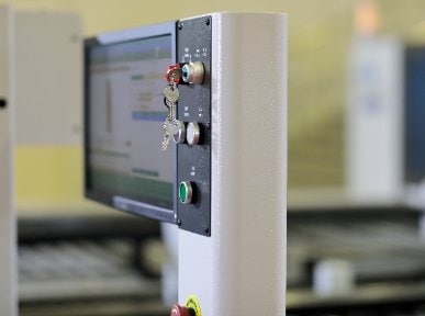 Industrial control panel HMI interface