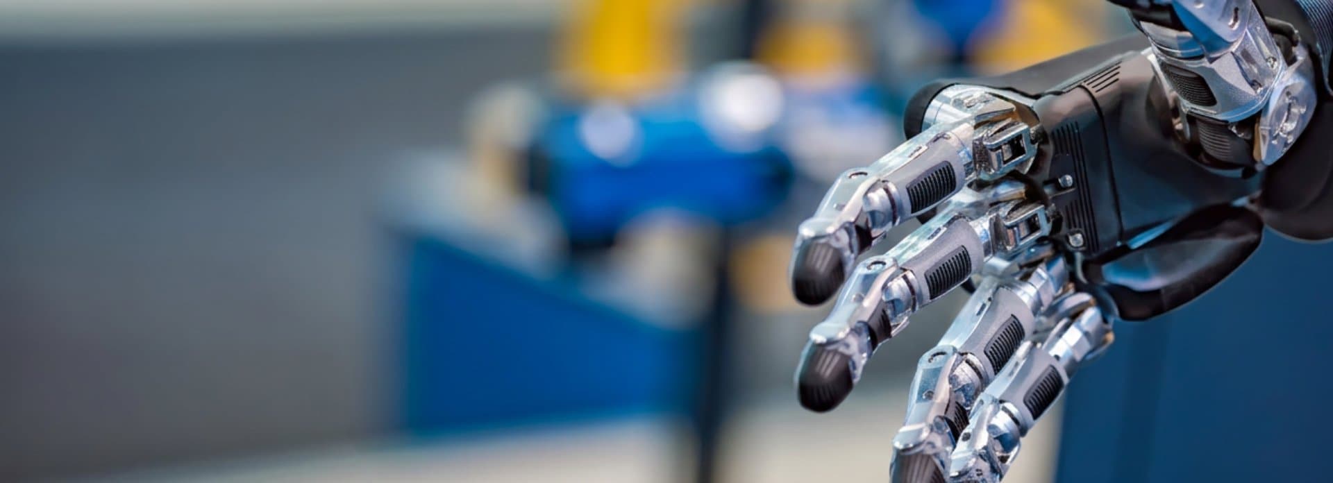 Closeup of humanoid robot hand