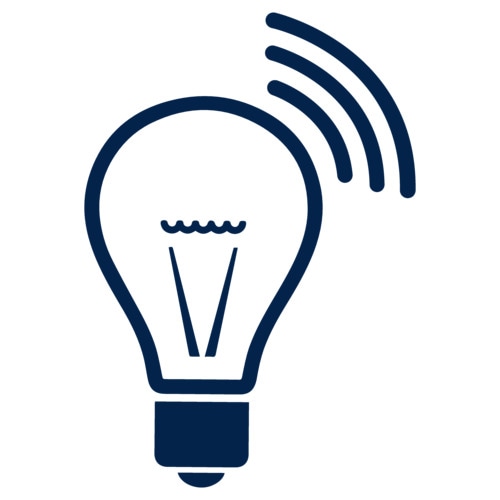 Connected light bulb icon