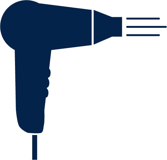 Icon of a hair dryer 